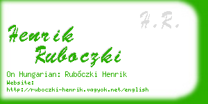 henrik ruboczki business card